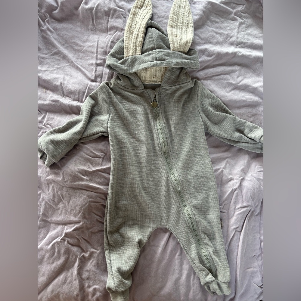Cozy Green Hooded Baby One Piece